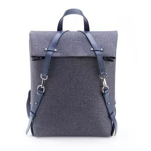 ROYCE LEATHER Backpack Mixed-Media Leather and Canvas